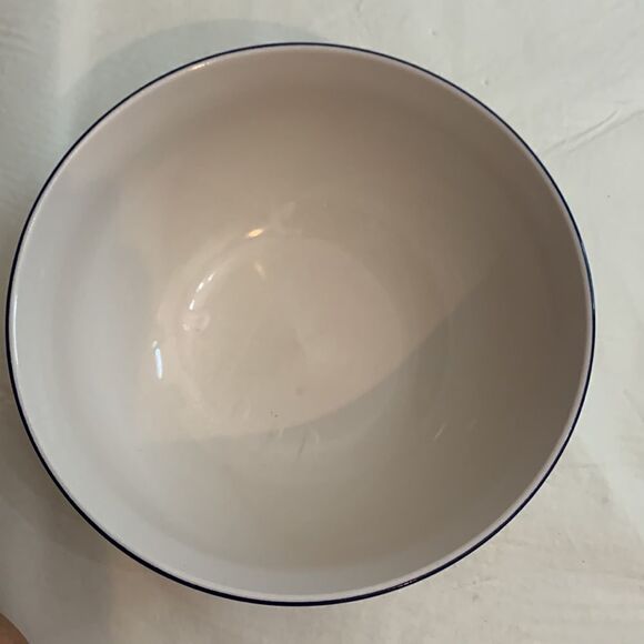 Ceramic Bowl Blue Pink Flowers 8 Cups Or 64 Ounces Large Serving Hand Painted - Picture 3 of 6